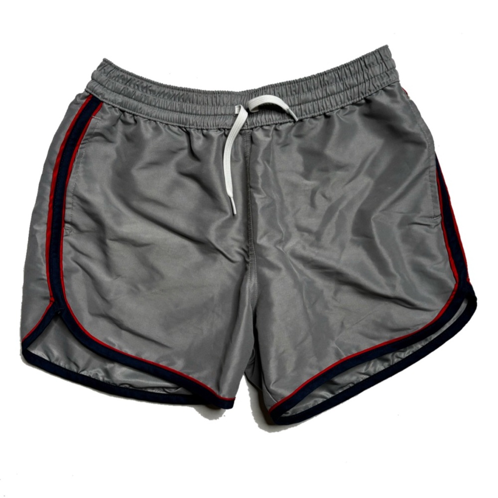 Chubbies Gray Athletic Shorts with Navy & Red Trim Swim Trunks